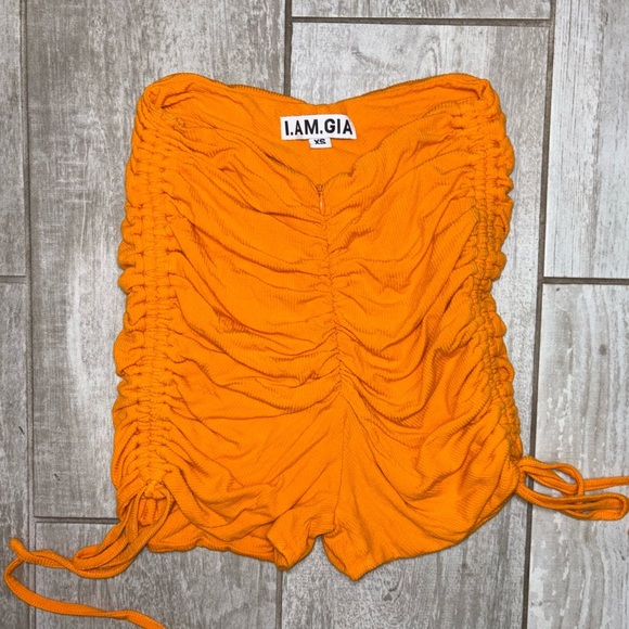 I.AM.GIA Colette Orange Scrunched Shorts - Picture 5 of 6